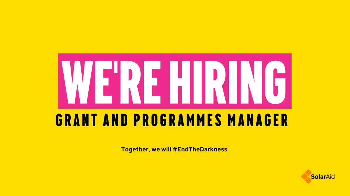 SolarAid's tweet photo. 578 million people are living in #EnergyPoverty in sub-Saharan #Africa. Together, we can change this ☀

Are you a talented and motivated #GrantExpert looking to have an impact on poverty and #ClimateChange? Join our growing team to make your mark 🌍

https://t.co/8P0C64KLWj https://t.co/GvVxHoKN2B