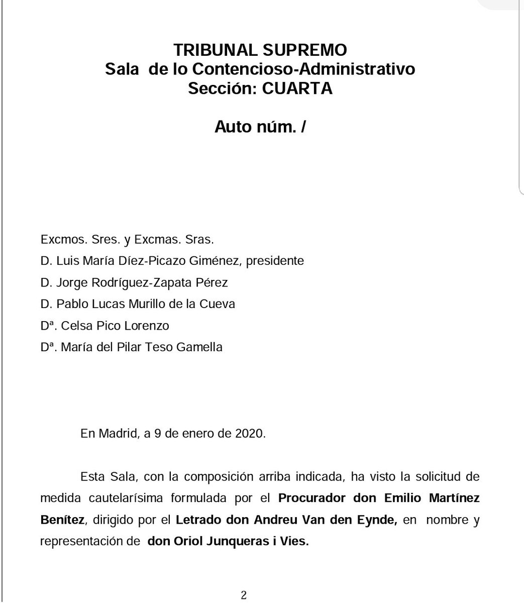 #Pegasus Els Jutges Suprem encarregats d'autoritzar les escoltes CNI son Pablo Lucas de la Sala 3a i Martínez Arrieta de la 2a. Un va resoldre denegar VP Junqueras acta Eurodiputat i l'altre va condemnar-lo a presó. 
Com deia Plató, la pitjor injustícia és la justícia simulada.