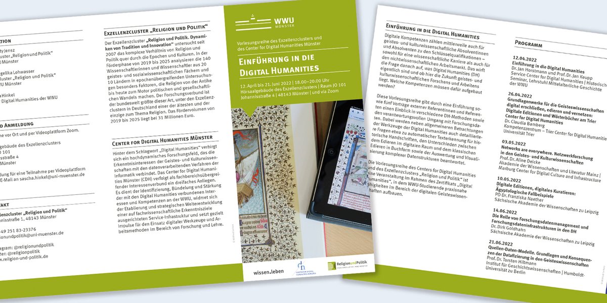 religionpolitik's tweet photo. Über #digitaleEditionen von Grundlagenwerken für die #Geisteswissenschaften spricht @bamberg_claudia (@CDHTrier) heute um 18h in der Vorlesungsreihe "Einführung in die #DigitalHumanities" vom Cluster & dem Center for Digital Humanities der WWU. Alle Infos: https://t.co/m3HWNxjCdQ https://t.co/oLf7O9Z37i