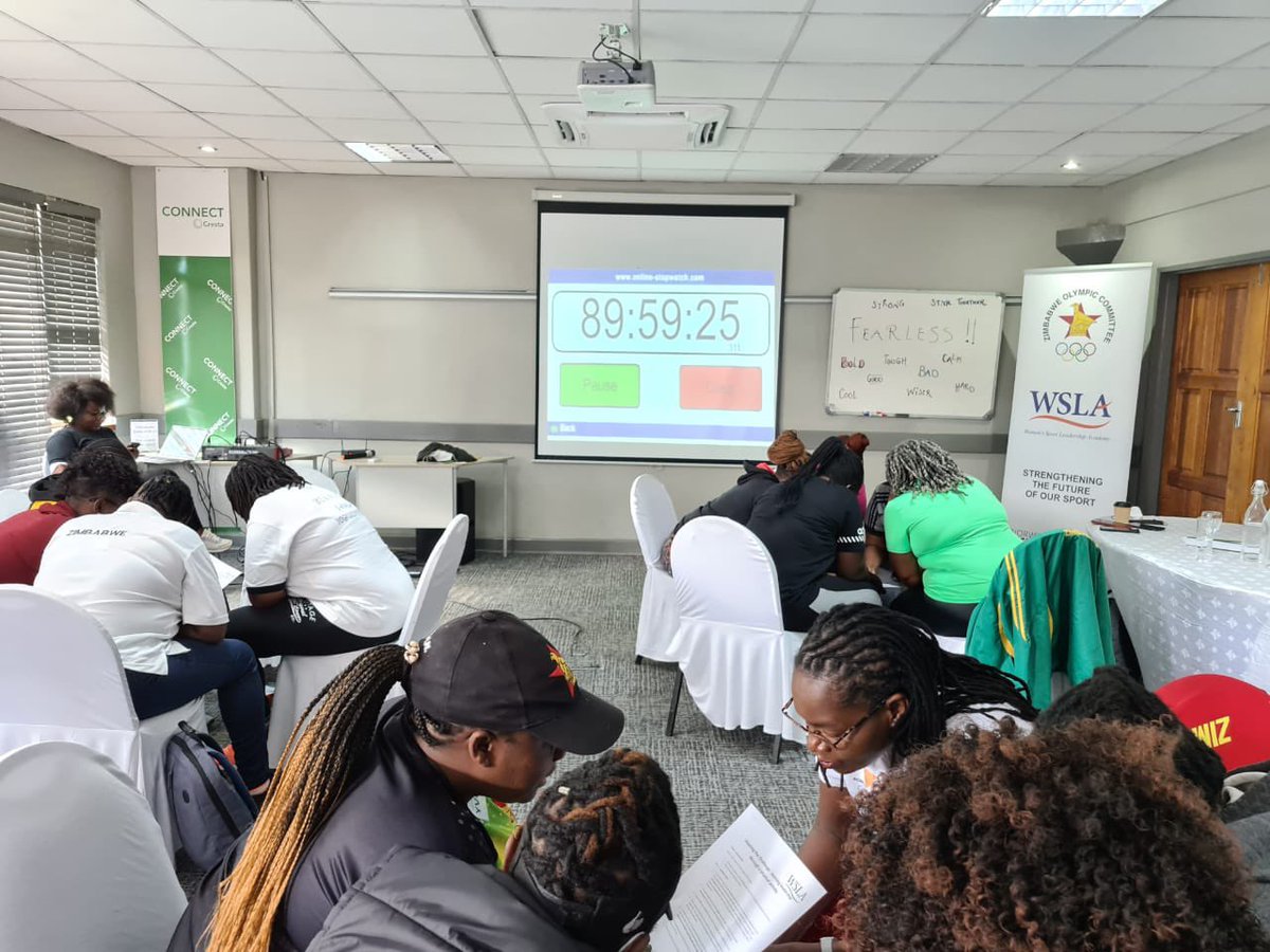 Day 2 of the Women’s Sport Leadership Academy Zimbabwe 2022 session underway. The participants are ready to go outdoors to learn about leadership through physical activity. They will also go through a session on Presenting with impact, Networking skills and small group activity