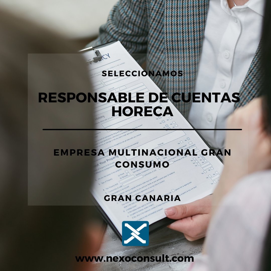 NexoCanarias's tweet photo. #EMPLEO | RESPONSABLE DE CUENTAS - HORECA para Empresa Multinacional Gran Consumo | Gran Canaria | Consulta requisitos e inscríbete a través de la web de Nexo: https://t.co/5eYGwkX3lA
#Nexo #seleccióndepersonal #cuentasclave #responsabledecuentas #buscandoalosmejores https://t.co/z0SrDqWlW3