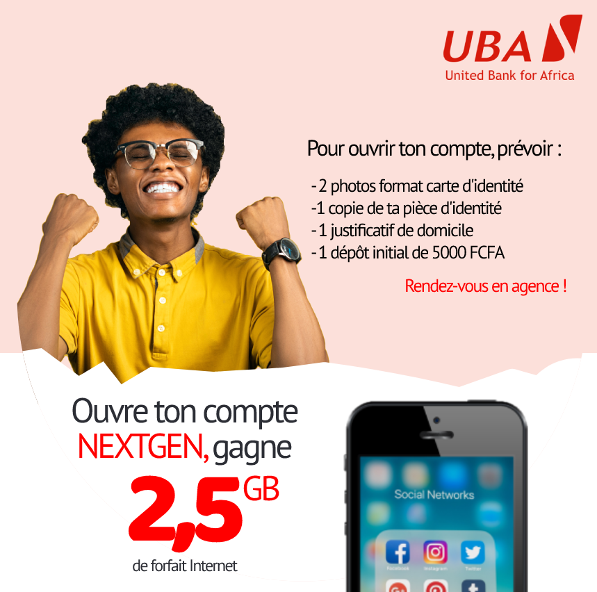 UBACongo's tweet photo. Jusqu'au 31 mai 2022, gagnez 2,5 GB* de forfait internet en ouvrant votre compte épargne #NextGen dans nos agences.

*Avoir un numéro MTN Congo

#EpargneEtGagne #SaveAndWin #PromoEpargne #Epargne #CompteBancaire https://t.co/YTDcBJBwnN