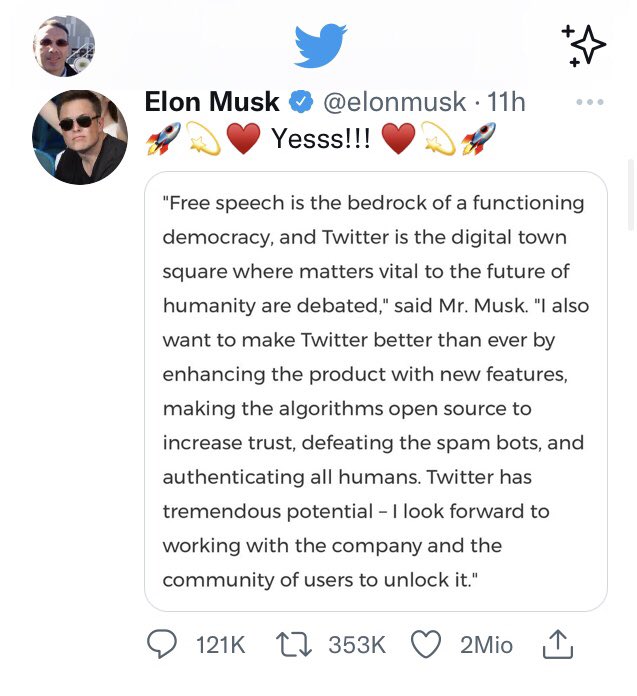 Mars_1931's tweet photo. Un tweet che passerà alla storia #ElonMuskBuyTwitter https://t.co/Gbc5DDyoR5