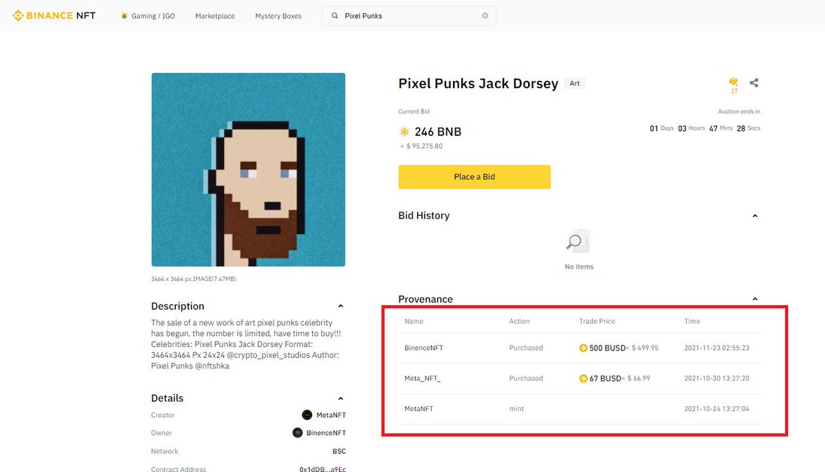 Pixel_PunksN1's tweet photo. Pixel Punks "Jack Dorsey"  was Sold for 67 BUSD ($66.98) re sold 500 BUSD ($499.98) in the Binance exchange
#NFTs #BinanceNFT #OpenSeaNFT @TheBinanceNFT @jack https://t.co/lNclANPw2O