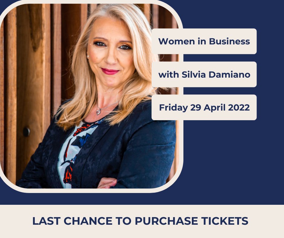CGWIB's tweet photo. Last chance to secure your Women in Business tickets with Silvia Damiano. The lunch will also be hosting the Western Sydney University's Women of the West Awards and announcing the winners. Book online now: 
https://t.co/ECjzkUh5QV https://t.co/Hn2hmASNog