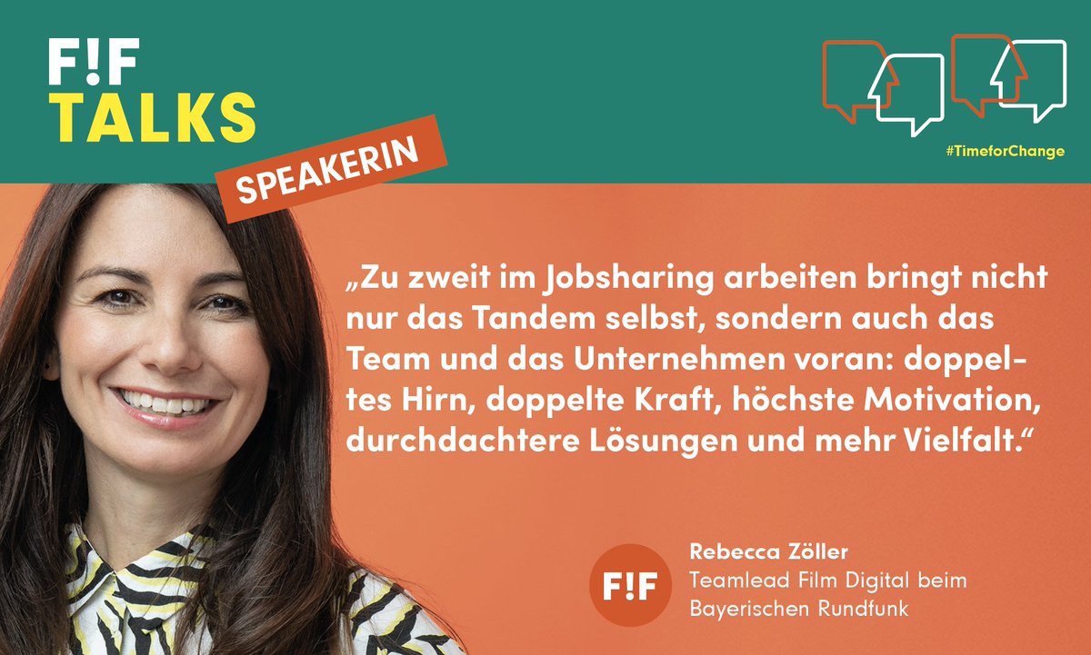 FiF_initiative's tweet photo. "Führungstandems sind der heimliche Star der Arbeitswelt" sagt Rebecca Zöller, Teamlead Film Digital beim @BR_Presse. Von ihren Erfahrungen aus 5 Jahren im Tandem erzählt sie im F!F Talk morgen, 27.04. 13-14 Uhr auf LinkedIn. Info &amp; Anmeldung: https://t.co/TucYuVYOew #NewWork https://t.co/8mDBSaryIw