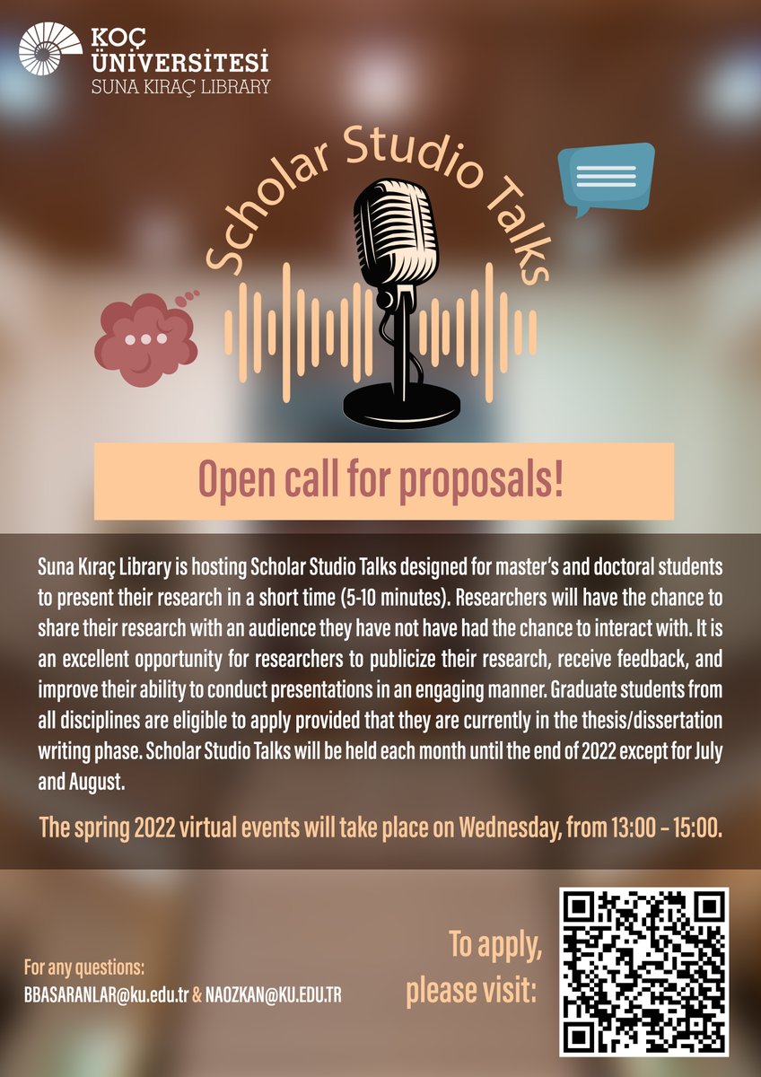 Are you an M.A. or Ph.D. student at Koç University? Do you want your thesis/dissertation research to reach a wider audience? Do you think you should improve your ability to explain your research topic to non-experts in a simple and catchy way