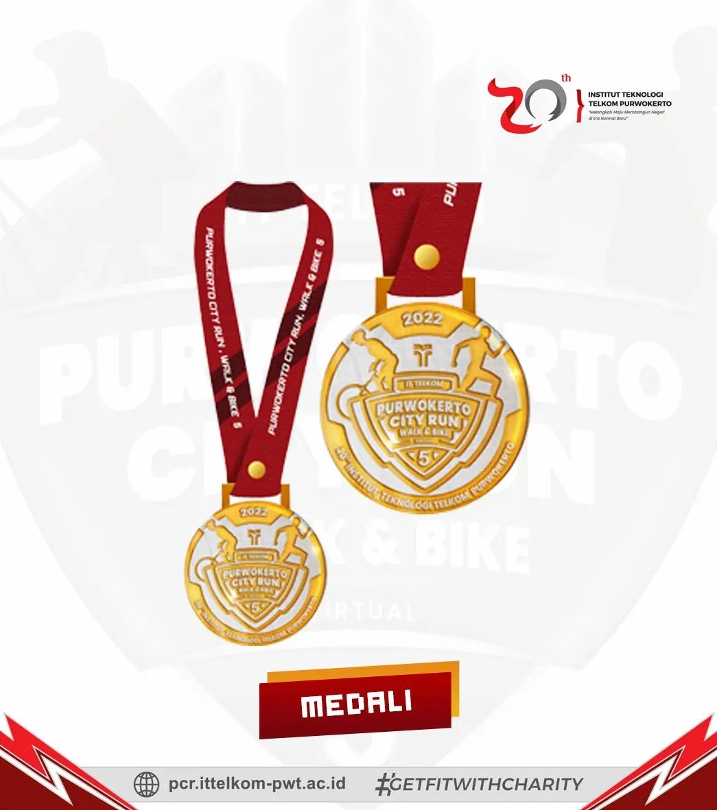 Medali 🏅 IT Telkom Purwokerto City Run Walk & Bike • 2022