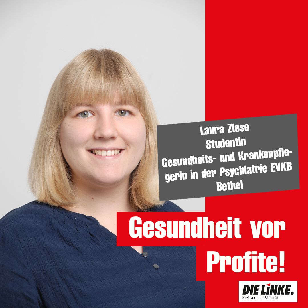 DieLinkeBi's tweet photo. Am 15. Mai DIE LINKE!
Gesundheit für Menschen, nicht für Profite!
Aber unter Schwarz-Gelb wurde unser Gesundheitswesen heruntergewirtschaftet.  Seit Jahren kämpfen wir gemeinsam mit den Pflegekräften auf der Straße für bessere Löhne und Arbeitsbedingungen.
Wir fordern: https://t.co/5rrxisytGD