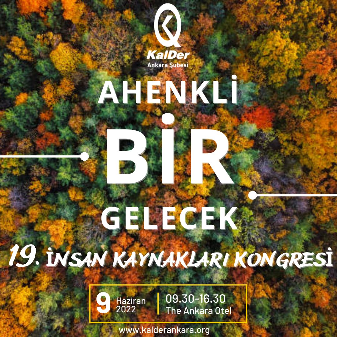 Uzun bir aradan sonra ilk kez sizlerle yüz yüze bir araya gelecek olmanın mutluluğunu yaşıyoruz.
19. İnsan Kaynakları Kongresi'ni, 9 Haziran 2022 tarihinde, The Ankara Otel'de, çok kıymetli konuşmacılarla birlikte gerçekleştireceğiz. 
Detaylı bilgi için: lnkd.in/dnXYHj_B