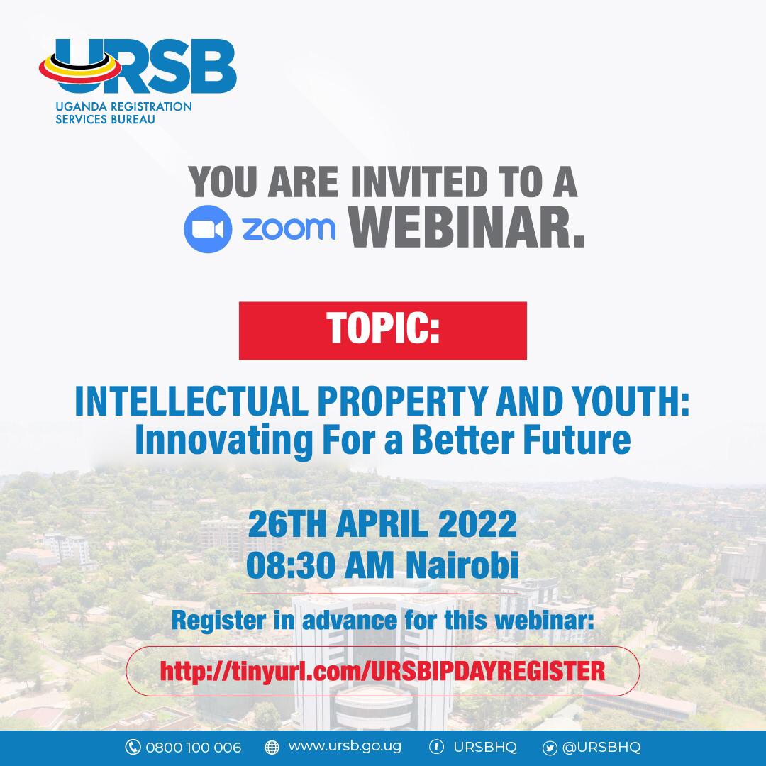 Calling all youth, wherever your ambitions lie; the arts, science, technology – a creative &amp; innovative mindset backed-up with #IntellectualPropertyUG rights will help you make a difference. So join this year’s campaign #IPDayUG22 and find out what IP can do for you. #WorldIPDay