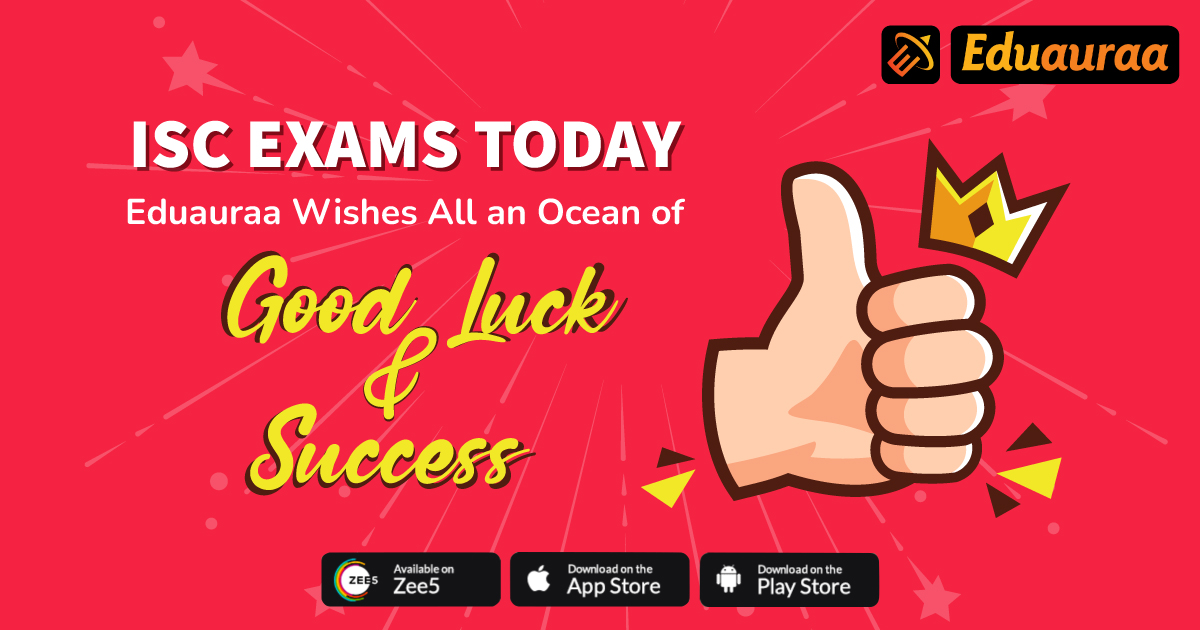 Ed5AI's tweet photo. Eduauraa wishes the best to all of you who are taking the ISC exam today. Hope you will ace it. 
Good luck. 
You've worked hard for this exam, so give your best effort! Best wishes to you.
#iscexam #Eduauraa #EducationForAll #KnowledgeIsPower #DigitalLearning #OnlineLearning https://t.co/pfPyQszbQ5