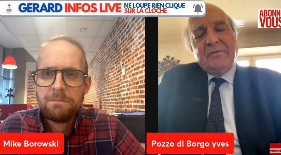 'Est-ce la fin de la France ?' 
Mike Borrowski reçoit le sénateur Yves Pozzo di Borgo sur Gérard Infos Live 🧐
#electionspresidentielles2022 @BOROWSKIMIKE @YvesPDB #France 
youtu.be/6WnwCZT5itY