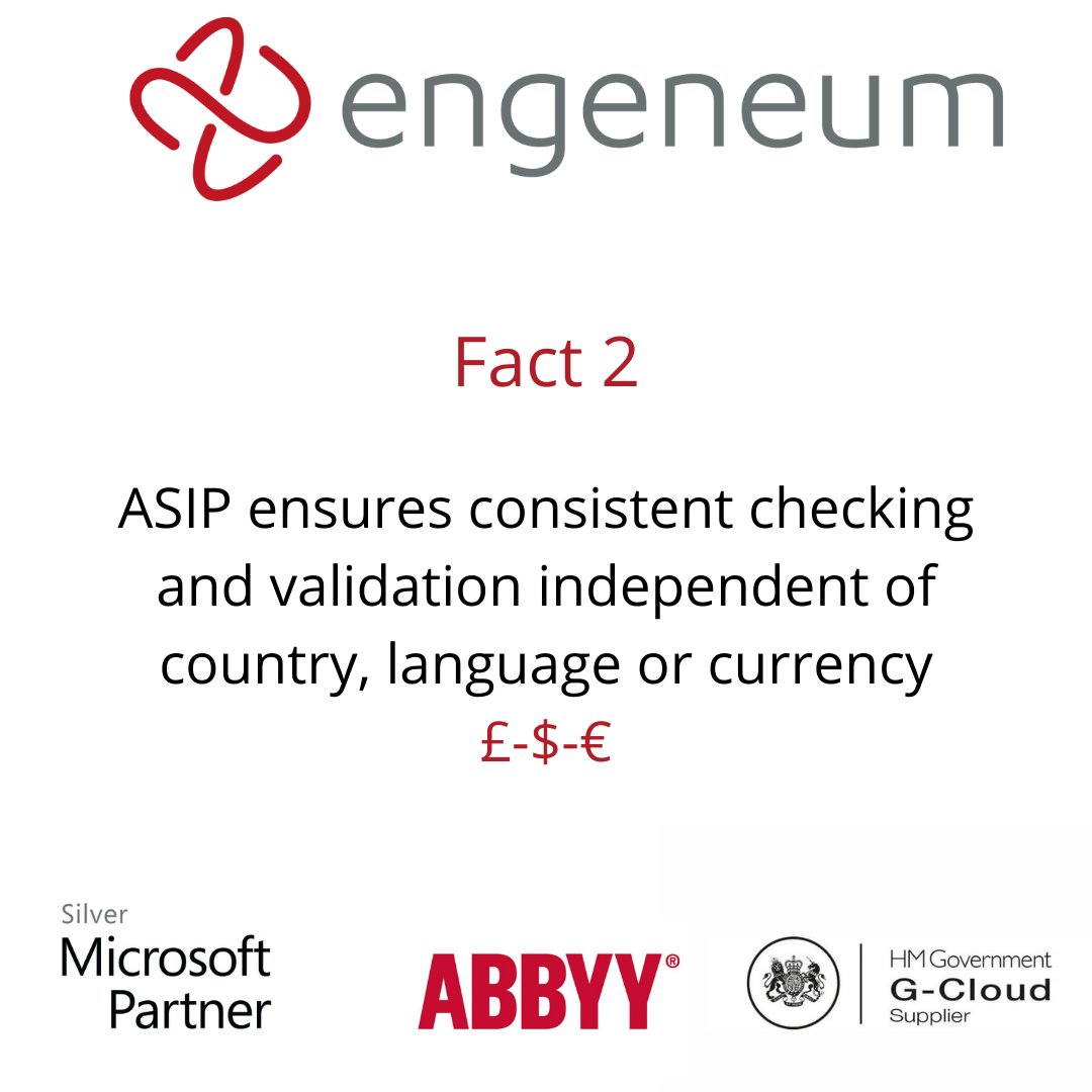 🤓 How can “Automated Supplier Invoice Processing” (ASIP) can help your business &amp; specifically your finance team. ✌🏼 Fact 2 – #ASIP ensures consistent checking &amp; validation independent of country, language or currency! Curious to find out how? Get in touch ️🤙🏽