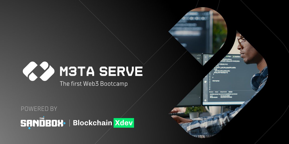 m3taserve's tweet photo. Welcome to @m3taserve, the first #Web3 #bootcamp in #France powered by the co-founders of @TheSandboxGame and @BlockchainXdev.
We are extremely excited to help #Web2 developers become #Web3 #leaders and join the next digital revolution 🚀 Apply now 👉 https://t.co/kqkHR6lW3N https://t.co/eXkGCKsOya