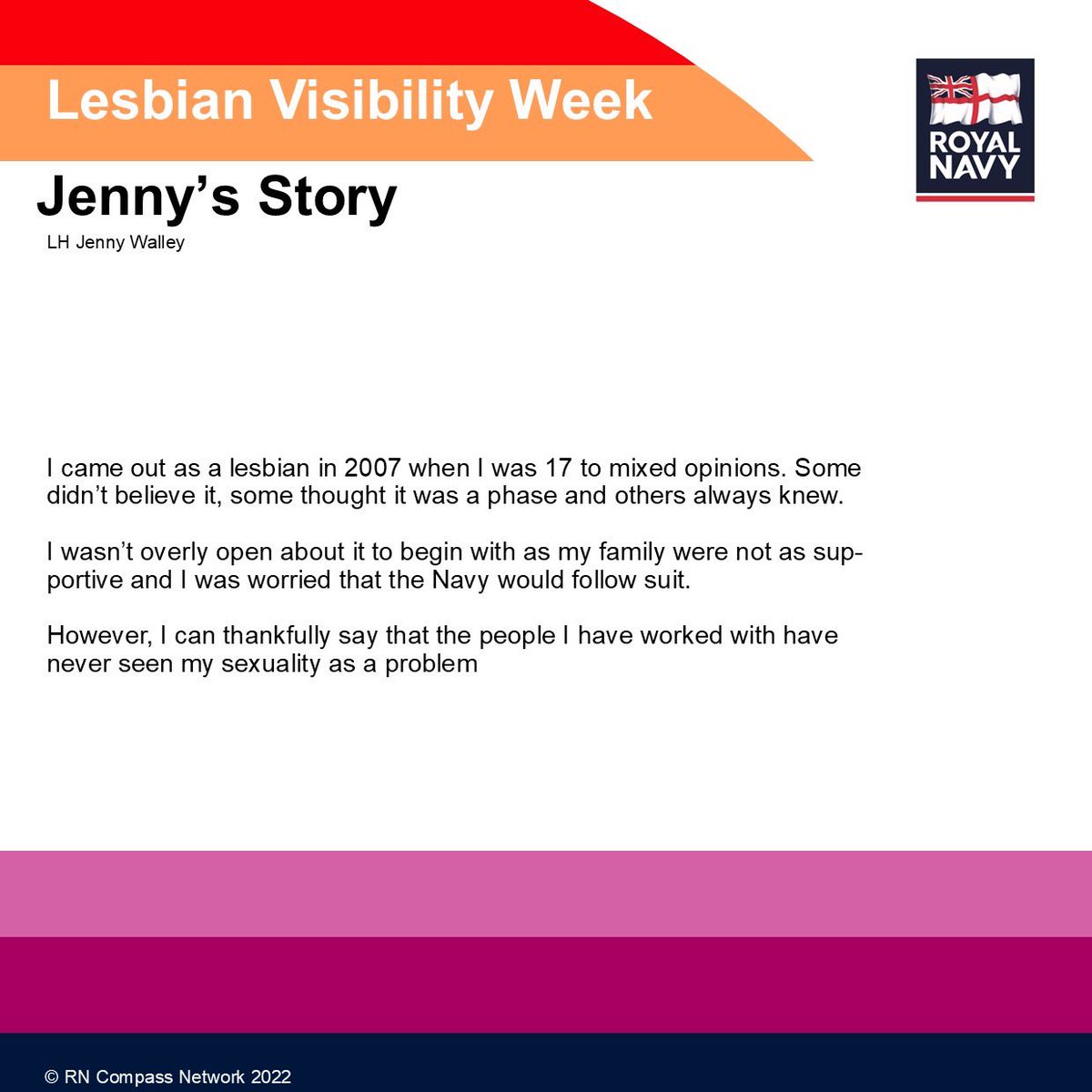 As part of #LesbianVisibilityWeek we are sharing some of the amazing stories of our Service Women. Today we are sharing Jenny’s story. 

#NavyPride https://t.co/HU3A9i1mMO