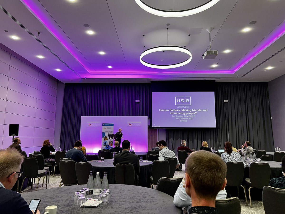 Suzy Broadbent kicks of the morning of the second day with her presentation titled “Human Factors: making friends and influencing people” as she talks about her HFE career. 

 #EHF2022 #CIEHF #ergonomics
