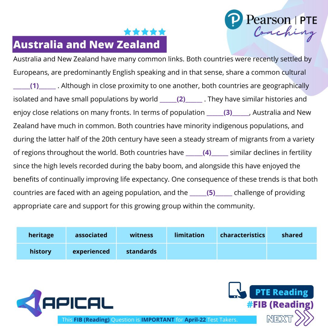 ApicalPortal's tweet photo. 💎Check our posts to find the PTE important question samples and practice Reading Fill In The Blanks on Apical LMS. 
🔥Practice Reading Fill in The Blanks on Apical LMS For further queries, 
Mail us at: support@apical.org.au 
#pte #pteonlinecoaching #ptepreparation #pteonline https://t.co/RcKWn9WP9F