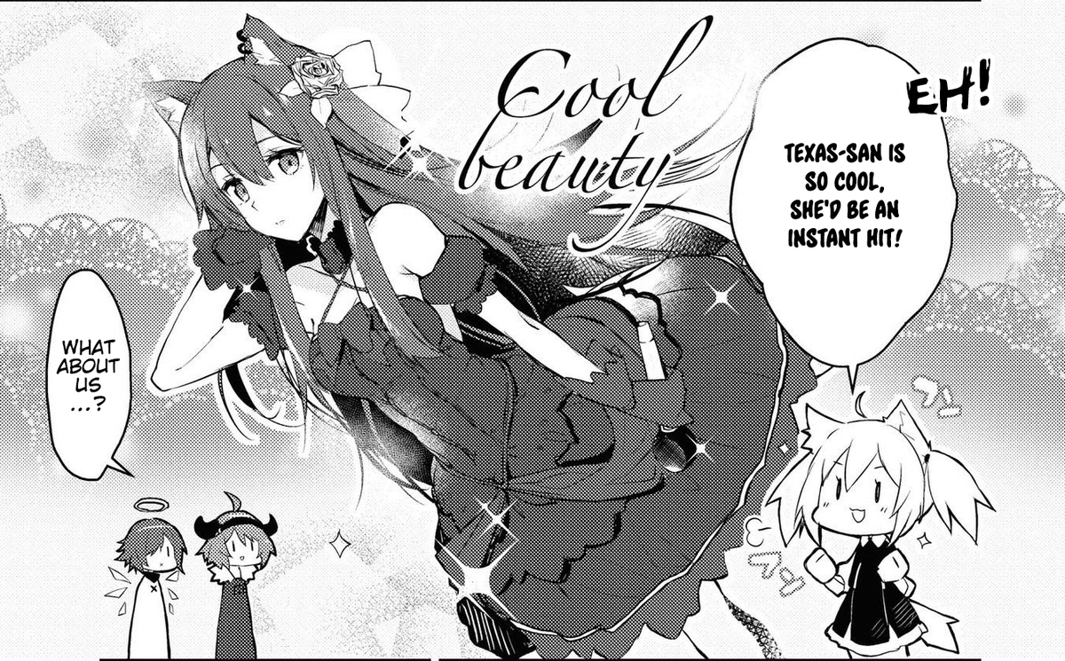 yosua_0669's tweet image. i just love how the Penguin Logistics girls straight-up look like a girl pop group

which reminds me of how cute the wife Texas looks in the comic anthology chapter about idols. LOOK AT HER AODAGDOADHASO