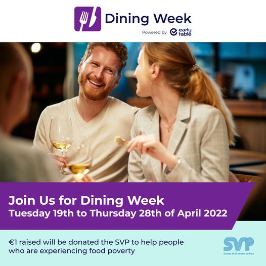 Early_Table's tweet image. Have you booked your table this week? Enjoy some delicious food and take advantage of serious savings while supporting Irish restaurants. Book today diningweek.ie all booking fees will be donated to @SVP_Ireland  - Association @Failte_Ireland @RAI_ie @Worldpay_Global