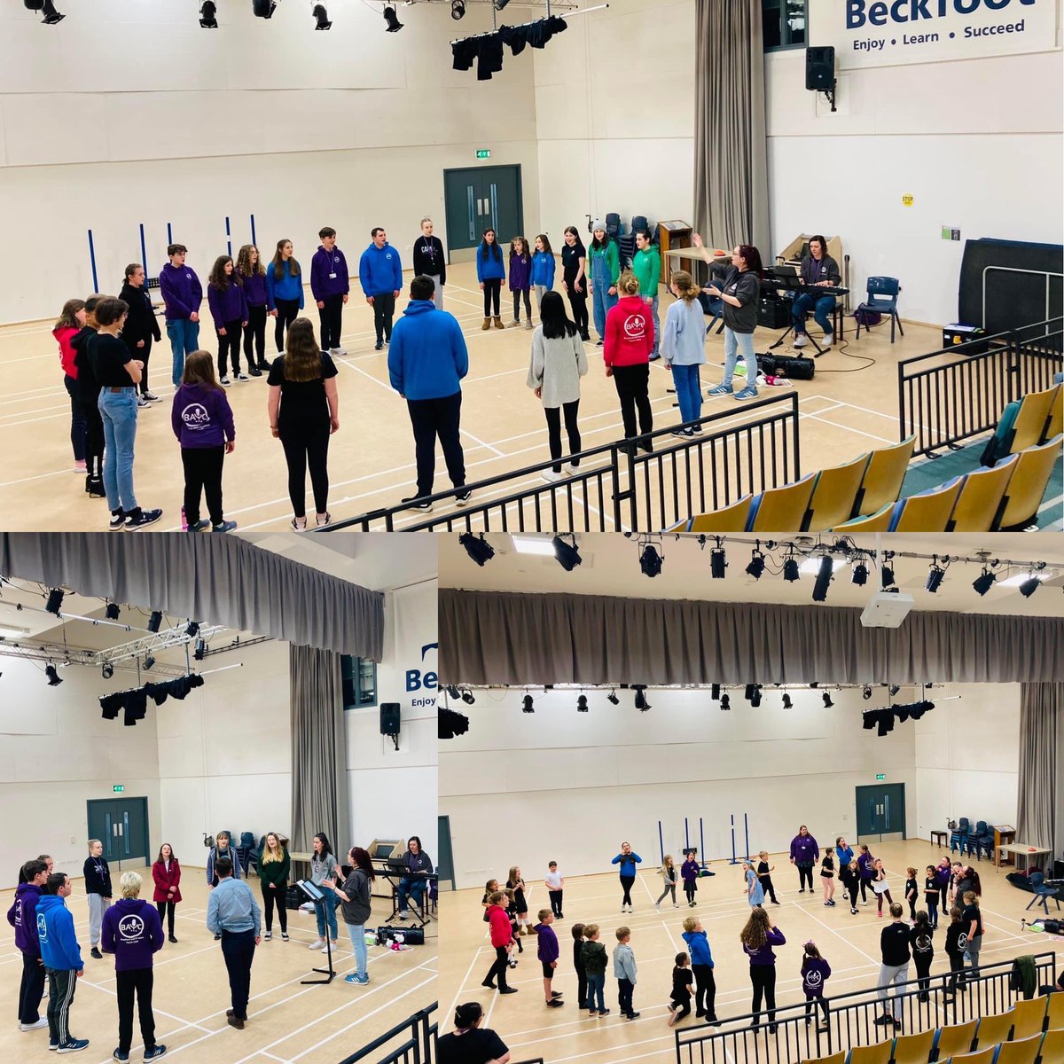 We settled in nicely to our new home at <a href="/BeckfootSchool/">Beckfoot School</a> last night. It was great to have a huge amount of space to move about as well as the tiered seating. Great work everyone. It was wonderful seeing and hearing you all after the Easter break. #WeAreBAYC #YouthChoir #bingley
