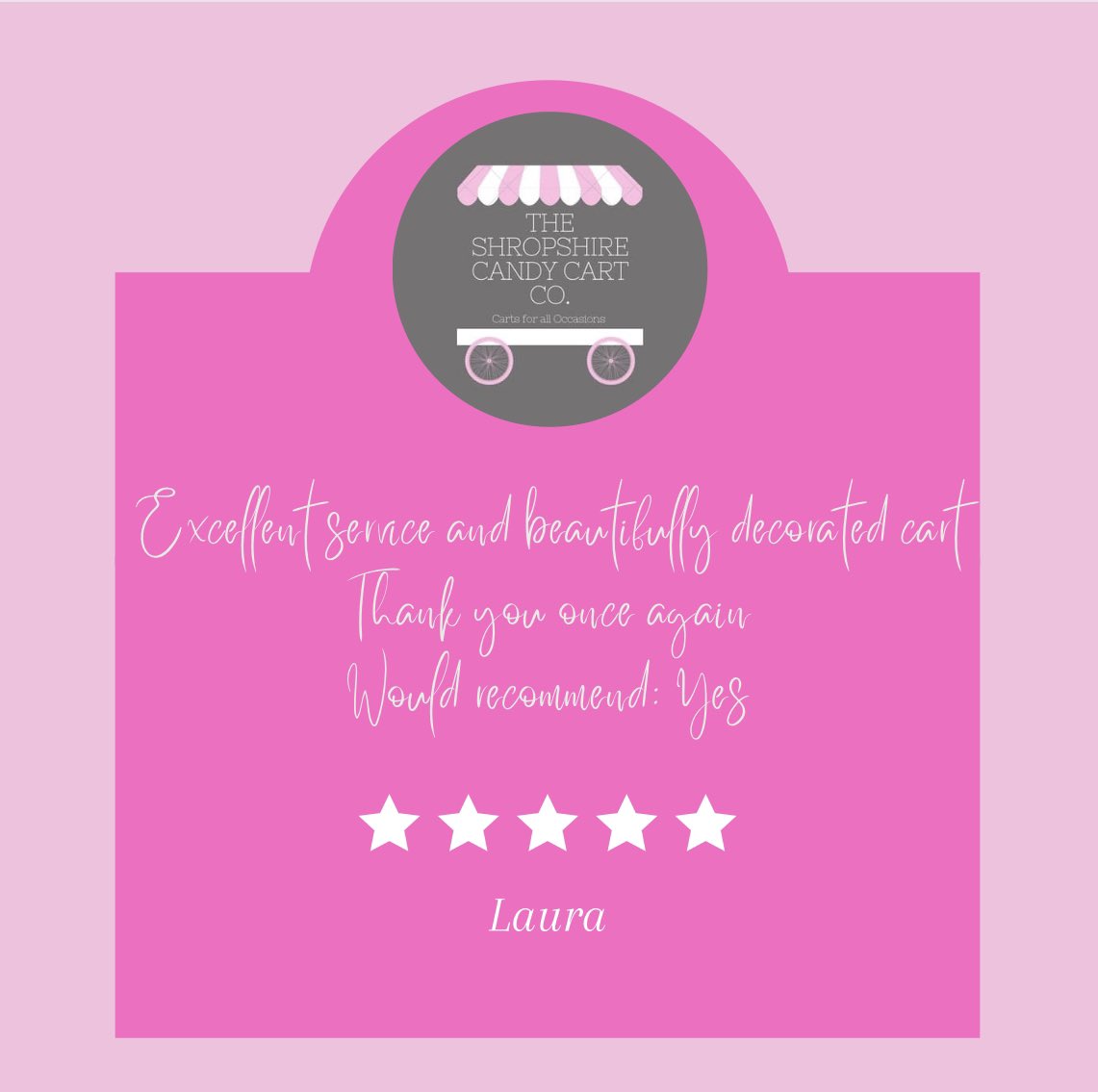 It’s always wonderful to get a 5* review 💃💐🥂