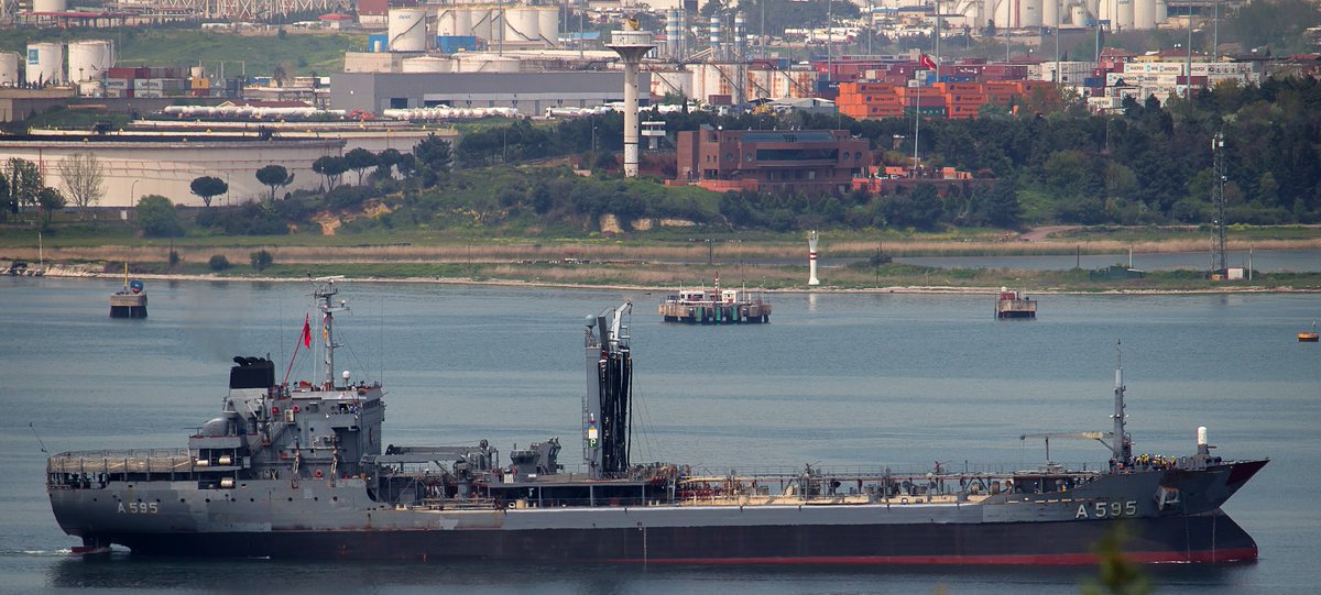 volkancordan's tweet photo. #TurkishNavy #AkarClass #replenishmentoiler TCG YARBAY KUDRET GÜNGÖR #A595 seems empty. On way to #Gölcük #NavalBase #Kocaeli #Turkey🇹🇷 https://t.co/0SX9i7W86P