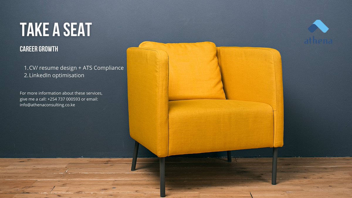 Kaizasouze's tweet photo. @GoogleSmallBiz We offer this service to clients from across the world. If you are interested in understanding your career growth and branding yourself with the help of a #Career #Coach, reach out to us:

WhatsApp: +254 737 000593
Email: info@athenaconsulting.co.ke https://t.co/N3oTY7ozRb