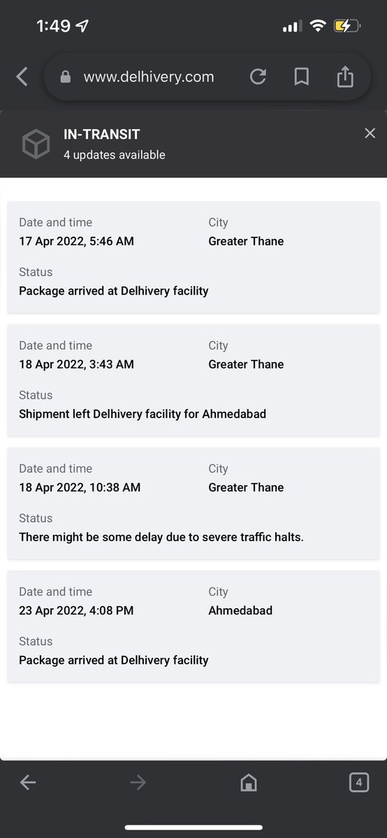 ShiraliS16's tweet photo. Got a chair picked from Ikea Mumbai via Xspeed to have them ship it to Ahmedabad. Via @delhivery Its been in my city since 21st April. Now they say they cant find the package! @help_delhivery the details keep changing! I need my package. https://t.co/I8ZmS1d7Gl