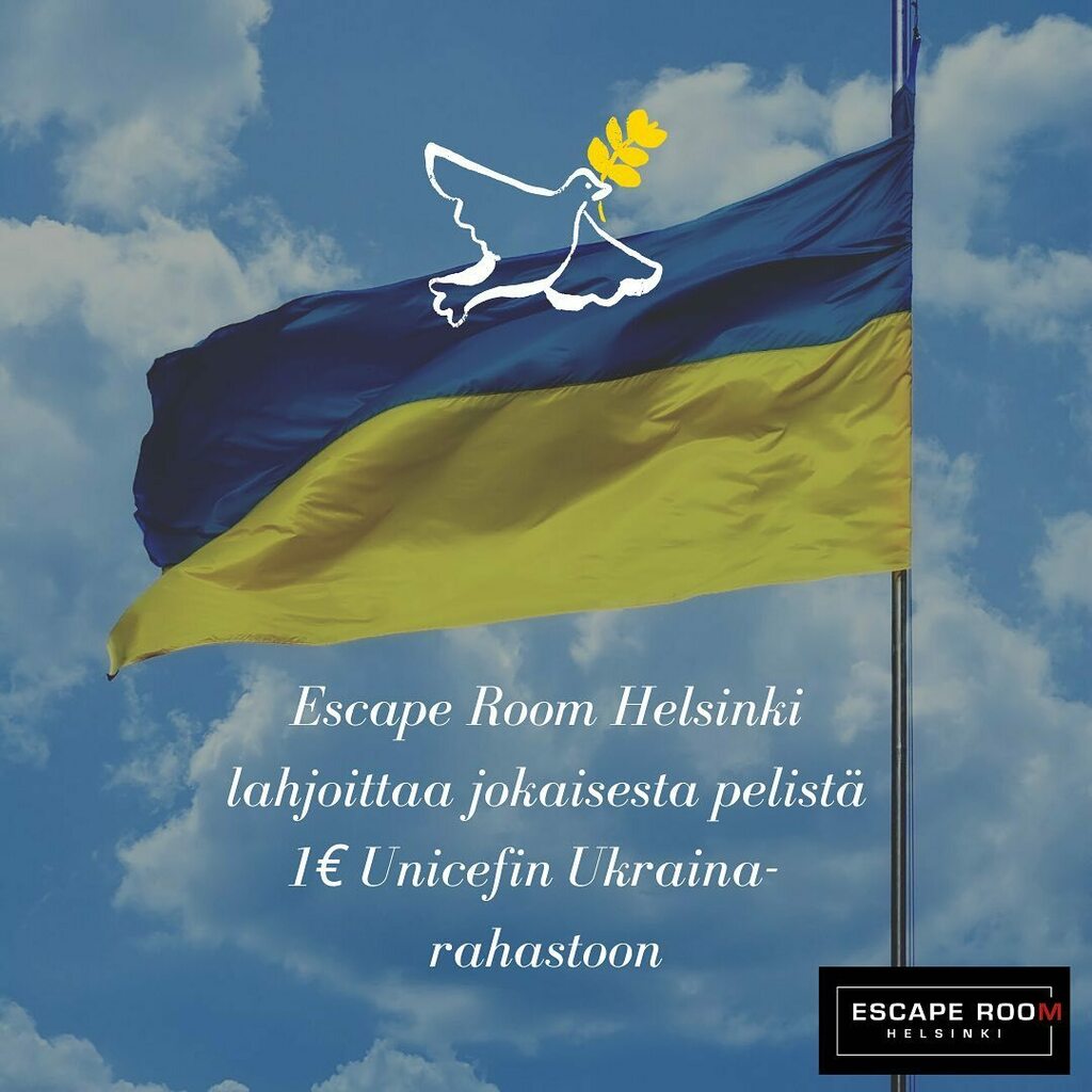 EscapeFi's tweet photo. Ukrainan tapahtumat ovat koskettaneet monia työntekijöitämme ja asiakkaitamme syvästi. Halusimme auttaa Ukrainan lapsia sodan keskellä ja päätimme lahjoittaa Unicefin Ukraina-rahastoon 1€ / peli.

Kuukaudessa saamme yhdessä lahjoitettua noin 400-500€ hyvään tarkoitukseen. Pe… https://t.co/SuHfza5yuA