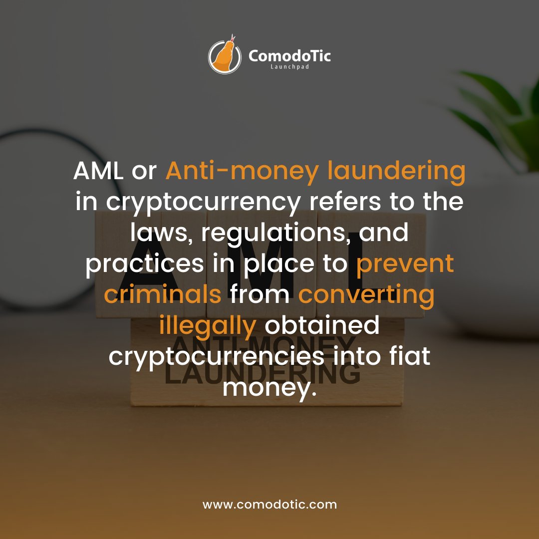Comodotic's tweet photo. Always remember to avoid money laundering crimes. 💰🚫
.
.
.
#comodotic #launchpad #investment #crypto #coin #token #blockchain #technology #polygon #network #matic #cryptoupdate #aml #antimoneylaundering https://t.co/2dqrrLDYMV