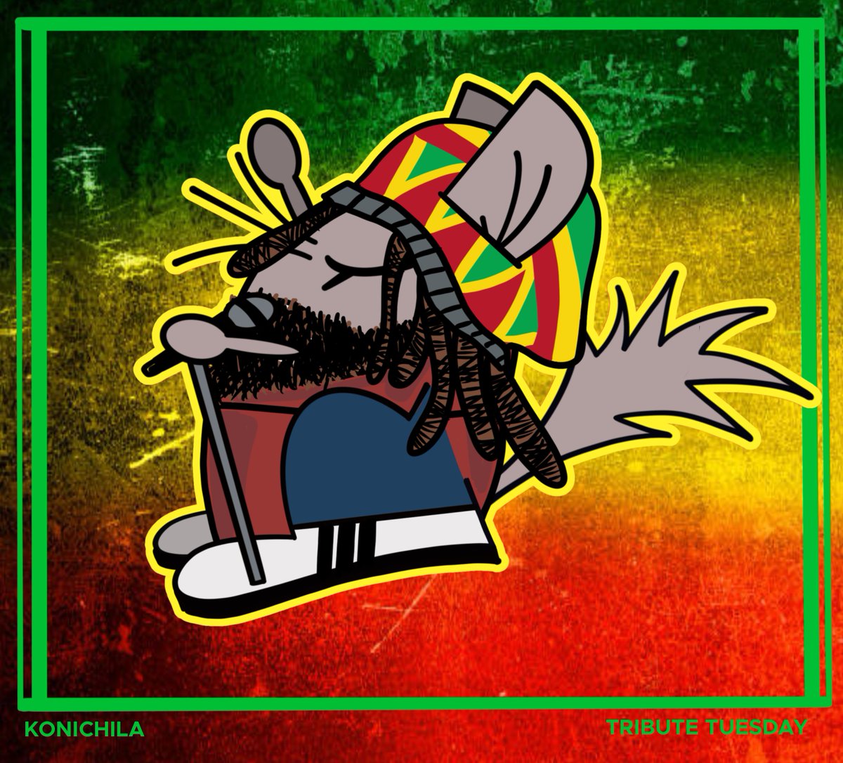 TRIBUTE TUESDAY🔥. 
A tribute to <a href="/bobmarley/">Bob Marley</a> 
Konichila “Bob” Nesta Marley  was a Jamaican singer, songwriter, and musician. Considered one of the pioneers of  reggae. #bobmarley #bobmarleymusic #reggae #reggaemusic #rasta #rastafari