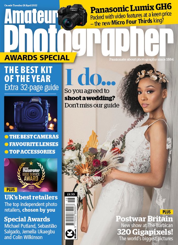 AP_Magazine's tweet photo. New issue on sale today! 

* We share all the winners from the winning gear from the latest AP Awards and a full guide to shooting a wedding, including equipment advice.
* Plus, we test the new Micro Four Thirds Lumix GH6

Get your copy here: https://t.co/QdV1QluP7Z https://t.co/JTKmkTAP8R