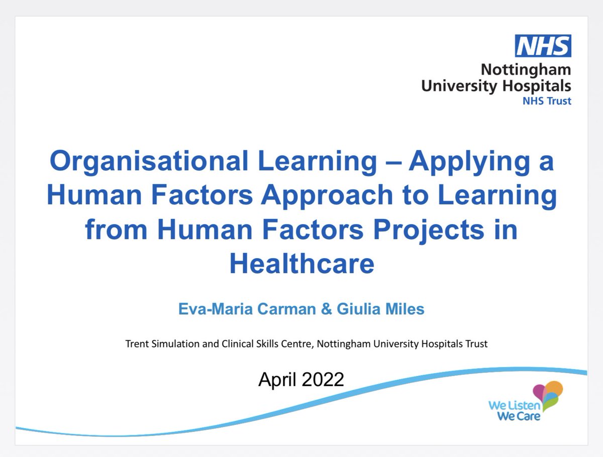 Excited to present our first paper on learning from how we do HF work to enhance our own work systems at #EHF2022 at 10:15 today in the healthcare Session 2. <a href="/CIEHF/">CIEHF</a> <a href="/trentsimulation/">Trent Simulation</a>