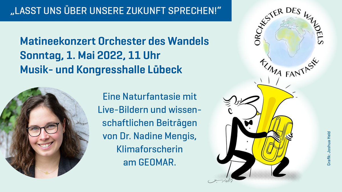 Haydn, Beethoven &amp; Nadine Mengis: Schnell noch Karten sichern für eine inspirierende Matinee mit @NadineMengis vom GEOMAR, den Lübecker Philharmonikern und <a href="/joshuaheld/">Joshua Damian Held</a> am Sonntag, 1. Mai, im Rahmen der Messe @GoGroon in #Lübeck theaterluebeck.de/produktionen/m… @klimainitiative <a href="/OWandels/">Orchester-des-Wandels/Orchestras of change</a>
