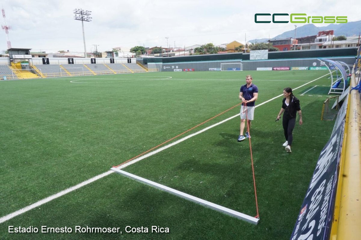 CCGrassChina's tweet photo. Our new football field for Estadio Ernesto Rohrmoser in Costa Rica is undergoing field test by FIFA, looking forward to getting the certificate soon! 👀⚽️
#FIFA #fieldtest https://t.co/xGj8VNJ8Qm