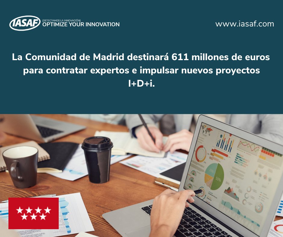 ✅La Comunidad de Madrid destinará, en ayudas, 611 millones de euros hasta 2025  para contratar expertos e impulsar nuevos proyectos I+D+i.💡

-Fuente: bit.ly/38iGg7B🔍
- iasaf.com
-📞¡Llámanos! 911333126

  #IDi #investigacion #ciencia #PRICIT #educacion