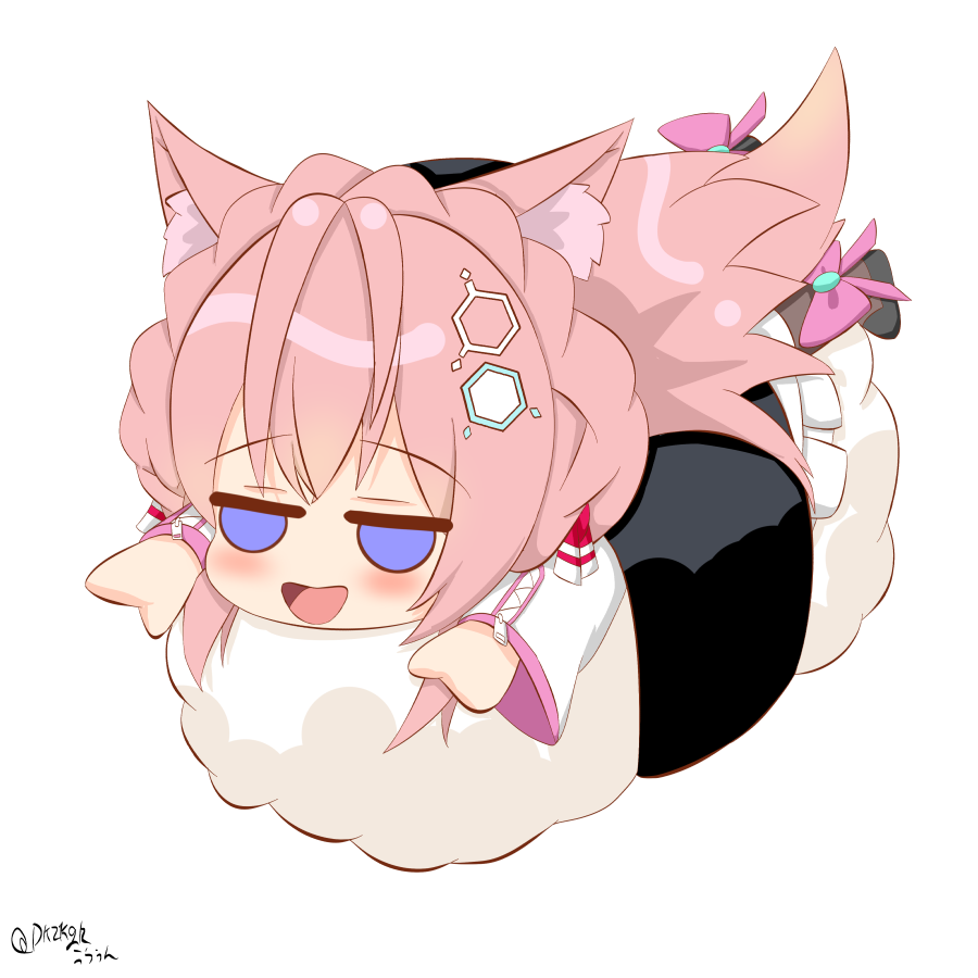 hakui koyori 1girl animal ears pink hair solo chibi blush animal ear fluff  illustration images