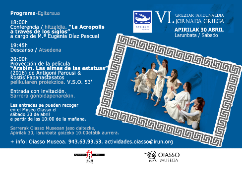 panoramagriego's tweet photo. El Museo Oiasso acoge el sábado de la semana que viene, día 30, su VI Jornada #Griega, organizada por el área de Cultura del Ayuntamiento y la Asociación Sociocultural @Periplo_ASF 
https://t.co/O2LAOtxFbg https://t.co/FMU3D9dWPJ