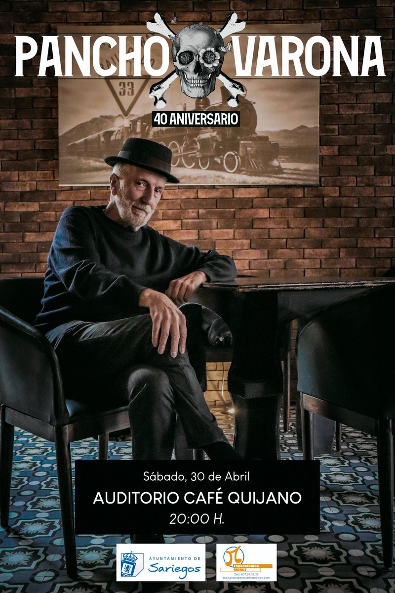 monge_sl's tweet photo. Este próximo sábado día 30, estaremos con una "leyenda”, PANCHO VARONA, visita el auditorio Café Quijano, a partir de las 20:00 h.
Te va a cantar y a contar la historia de las canciones que compuso junto con su amigo del alma, D. Joaquín Sabina.
#espectaculosmonge https://t.co/9eI5G1wrq8