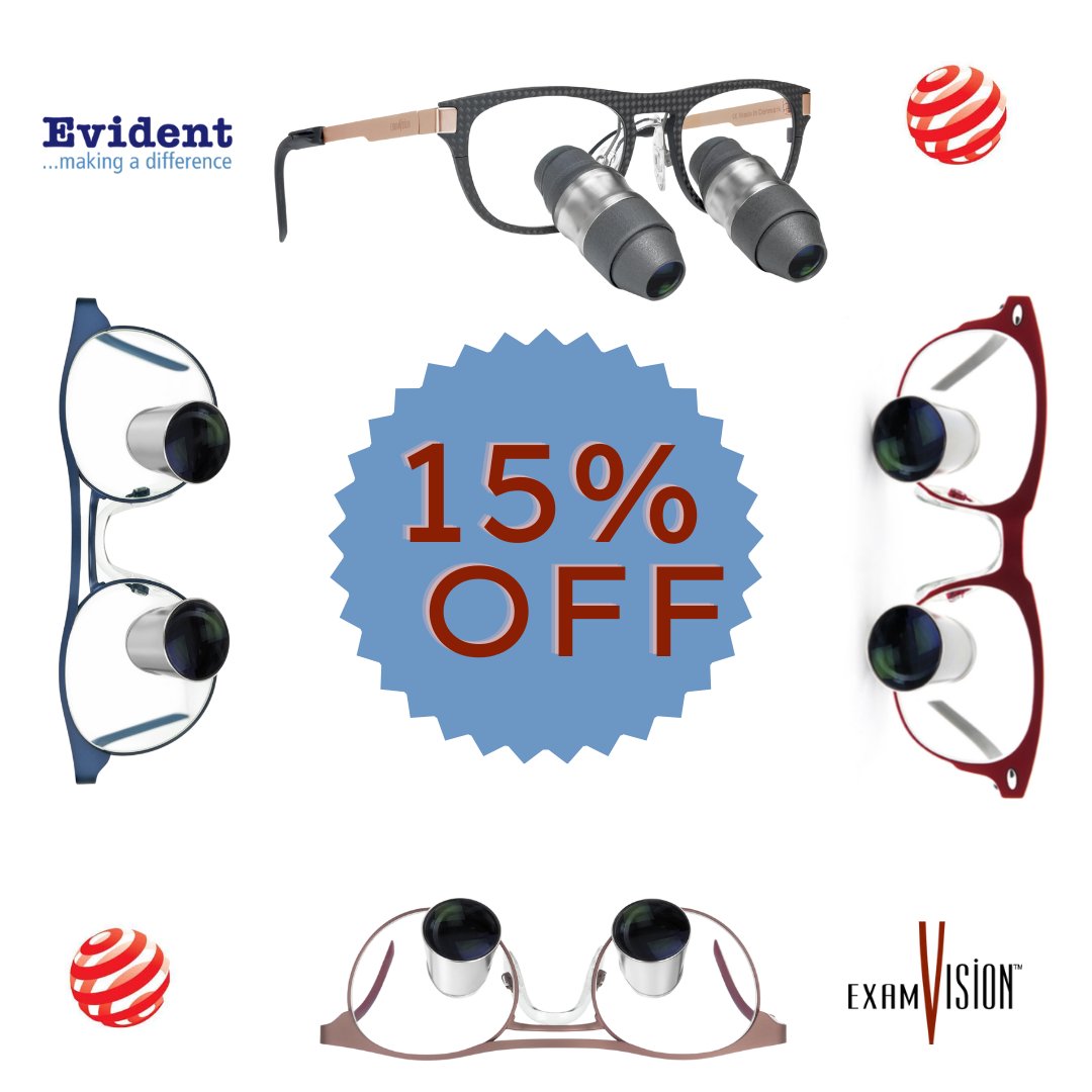 evidentdental's tweet image. ✨ The best loupes and lights at special prices - Don't miss out on this amazing offer ✨

* 15% off applies to one-off payments, IFC of 12 payments will receive a 10% discount.
Contact Evident on Freephone 0808 1000 888 or DM by 15th May 2022 and order by 30th May 2022.