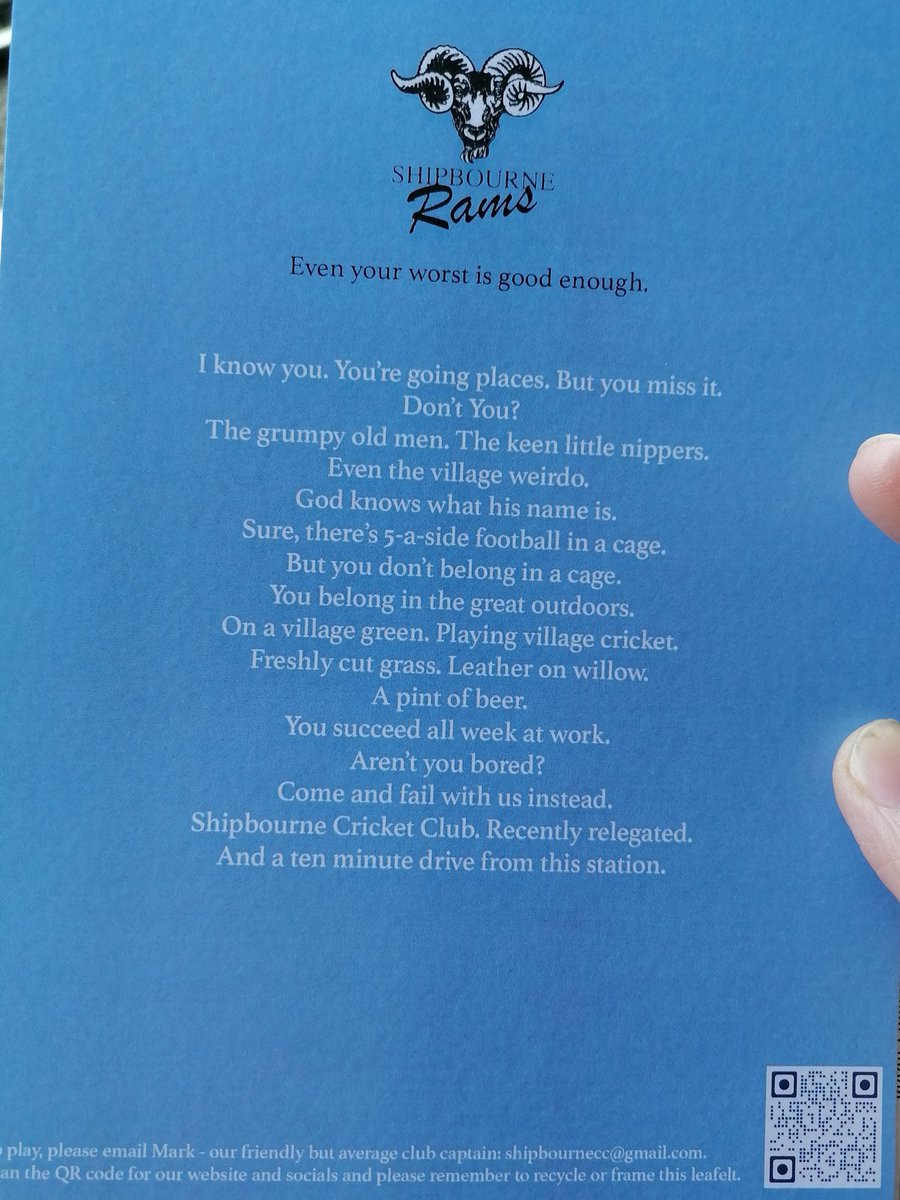 Absolutely brilliant recruitment from <a href="/ShipbourneCC/">Shipbourne CC</a> 😂

via <a href="/TunWellsSDF/">Julian Wilson</a>