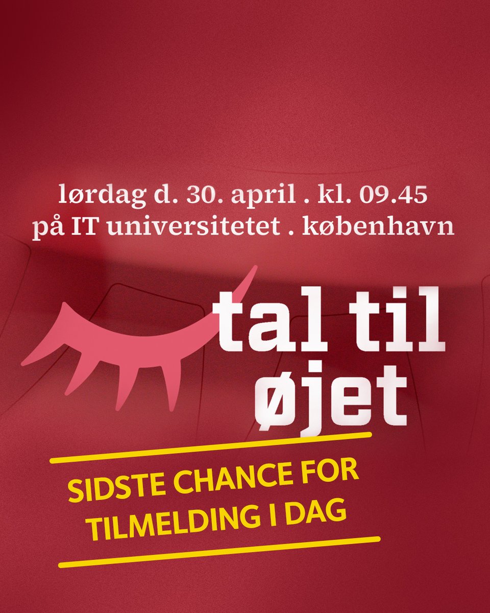 DJintweets's tweet photo. Sidste chance for at købe billet til årets største konference med fokus på de visuelle fag, Tal til Øjet 2022 i dag!

Se programmet og køb billet: https://t.co/DCH5aSSkNY https://t.co/g3TOIWQZhC