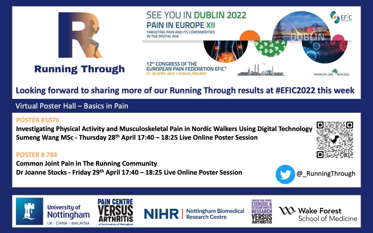 _Runningthrough's tweet image. Excited to be sharing more of our @_Runningthrough results at the @EFIC_org congress this week.

Our posters are already available in the virtual poster hall so check them out &amp;amp; leave us a message✍️

We will also be at the online poster sessions later this week.

#EFFIC2022