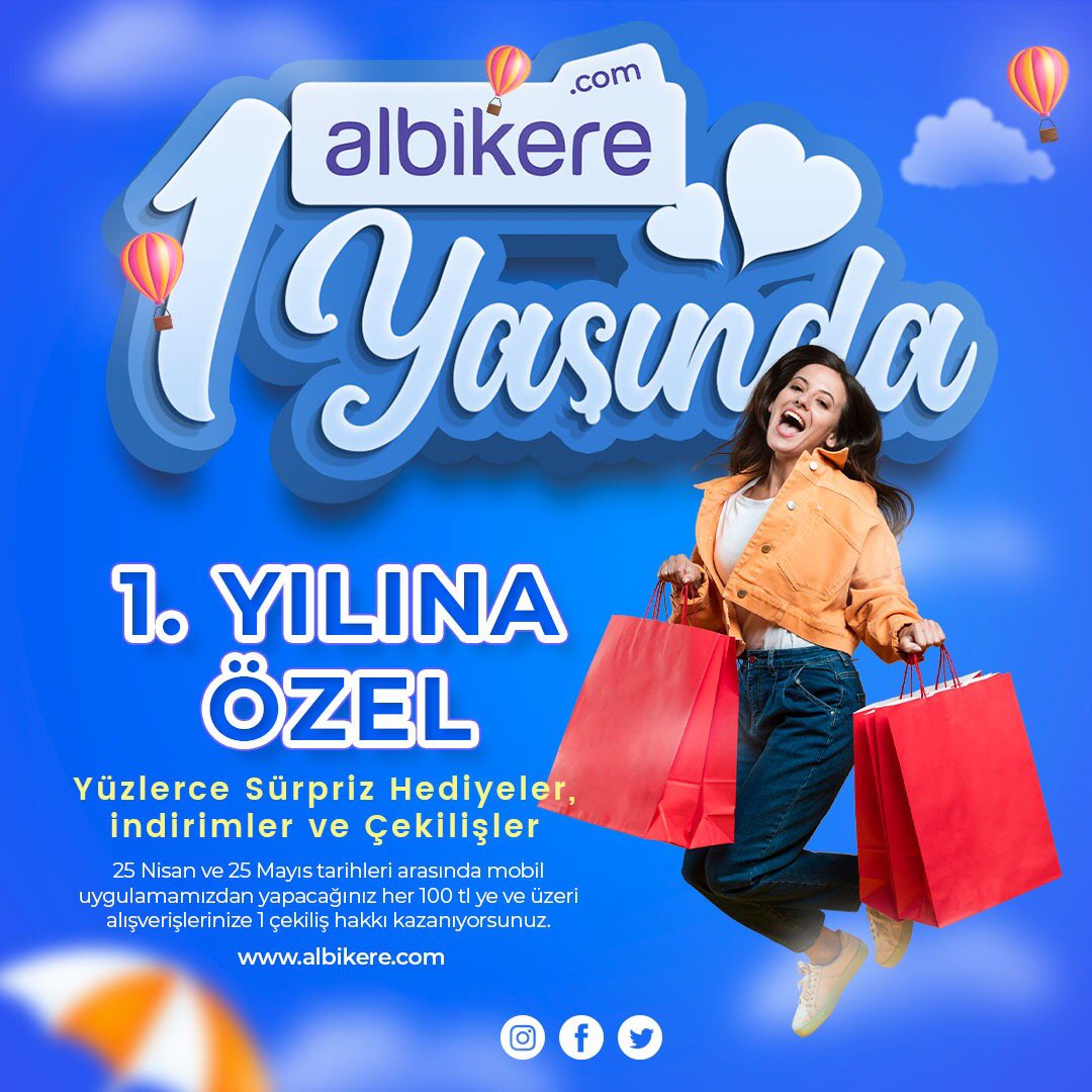 omertekesmia's tweet photo. Türkiye’nin markası https://t.co/zY8x459aIo sitemizde 1.yılına özel yüzlerce sürpriz hediyeler,indirimler,çekilişler sizleri bekliyor.Yapmanız gereken sadece mobil uygulamamızı indirmek,100 TL ve üstü alışveriş yapmak, instagramda albikere sayfamızı takip etmek. https://t.co/2LqCbSjBTa