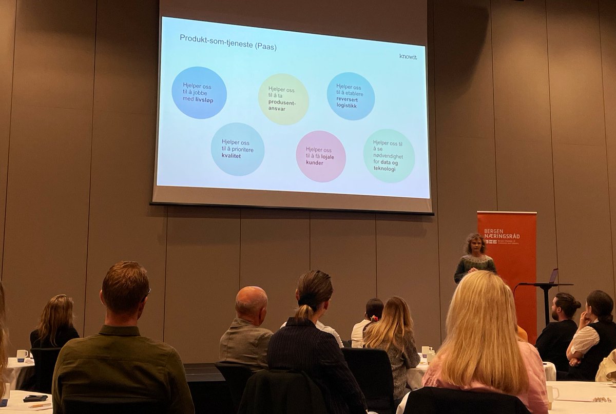 Sirkulære forretningsmodeller - hva er det? Hanne Wetland gir en god introduksjon til deltakerne på Sirkulærskolen  ♻️ #sirkulærøkonomi #CircularBergen