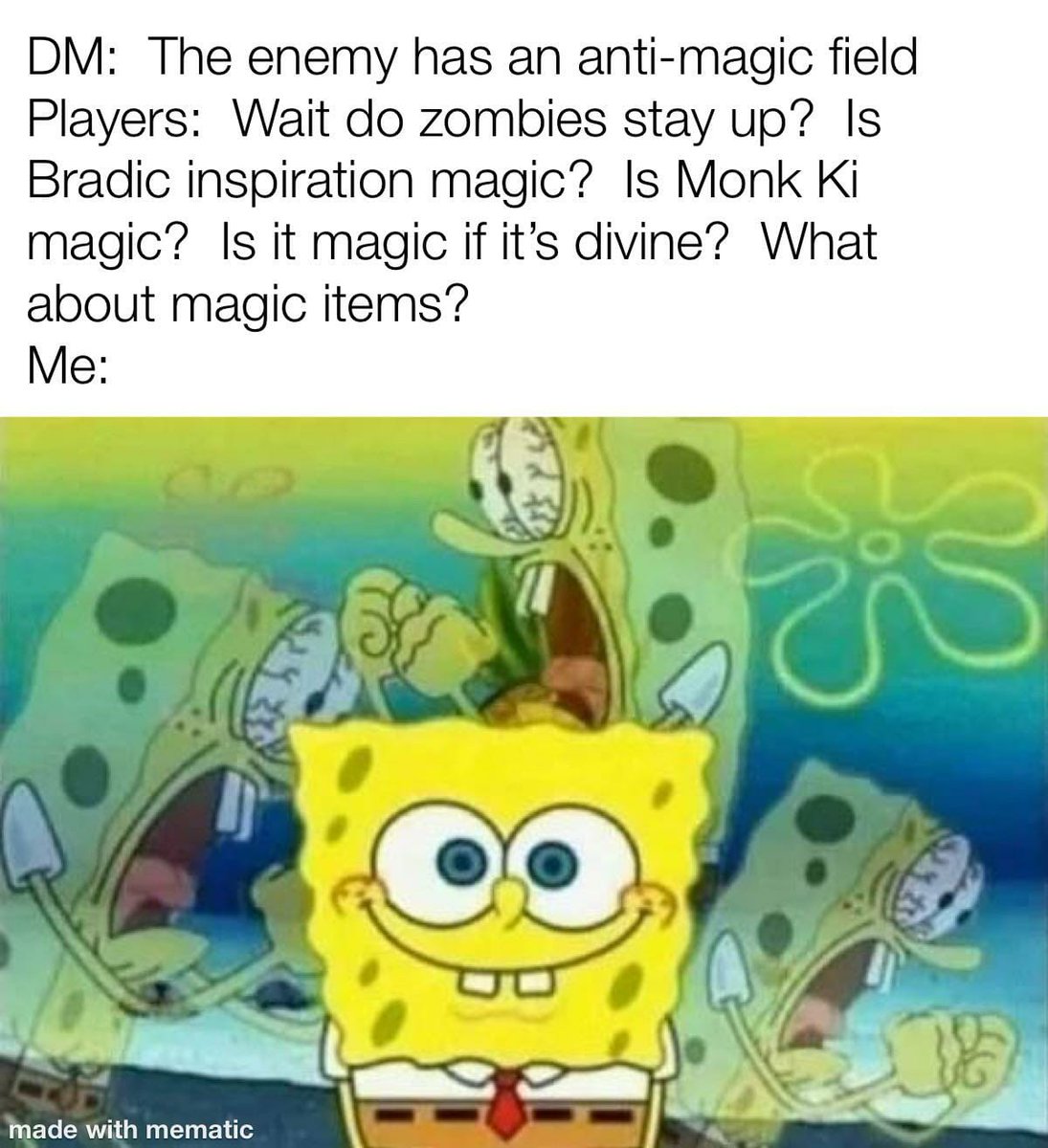 MemesDnd's tweet photo. I just loooooove the same mechanic being debated for over an hour
🧙🏻‍♂️⚔️🎲
from: erttheking
#dnd  #gamenight #dndminiatures #fantasy  #cosplay  #meme #barbarian https://t.co/jMbTkcVqkf