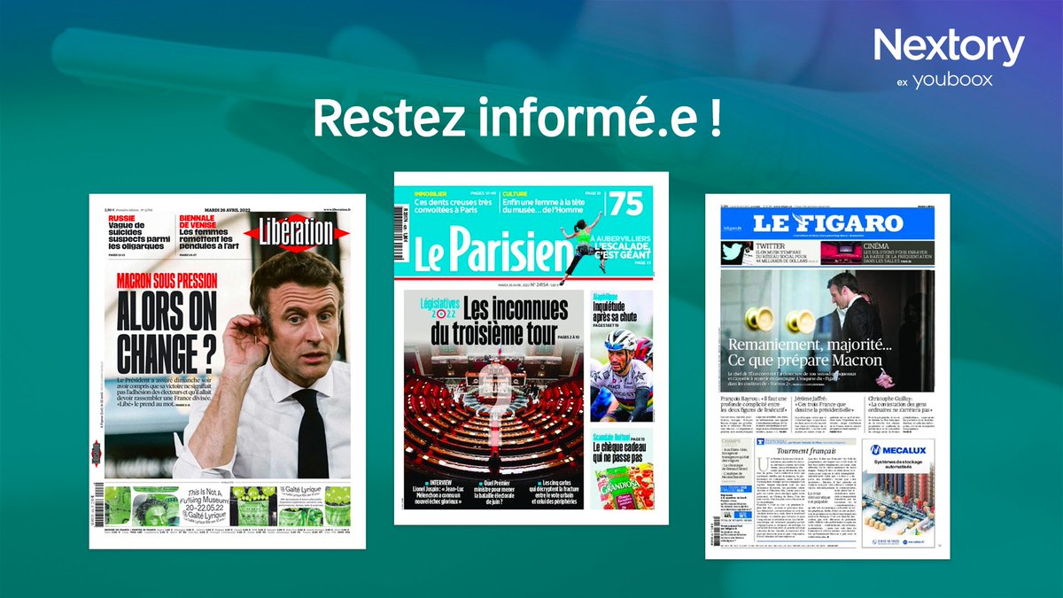 Le 3e tour arrive avec les #legislatives2022 ⚡️

Pour s'y préparer, le mieux c'est de rester informé.e.s avec #Nextory 🔥 catalog.youboox.fr/fr/selections/…

#Actus #Presidentielles2022