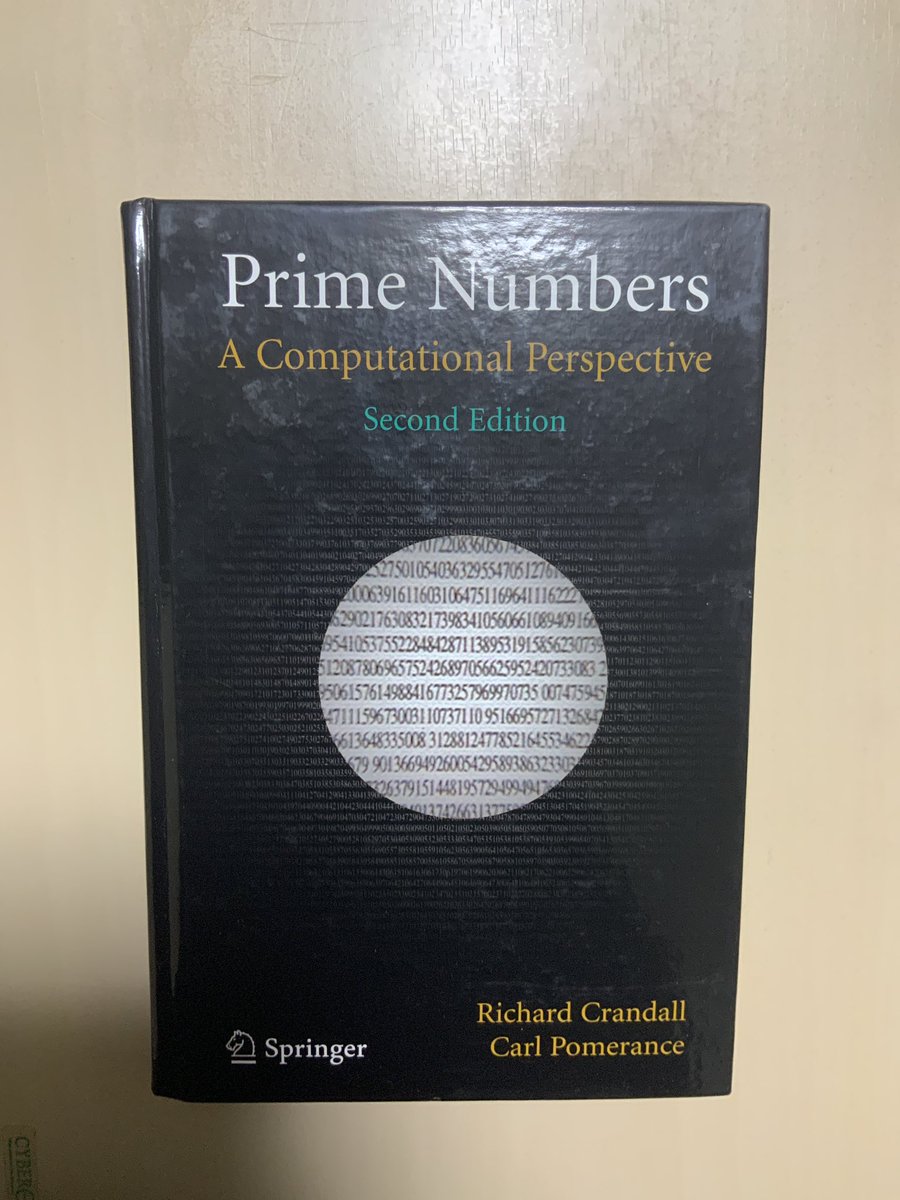 R. Crandall and C. Pomerance, Prime numbers: a computational perspective, Springer https://t.co/cNid22TTzu