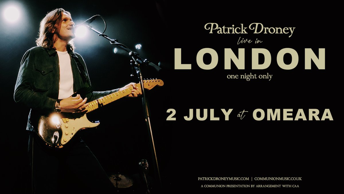 Prepare for a thrilling evening of live music when @PatrickDroney comes to @OmearaLondon for one night only on the 2nd July! Tickets on sale Friday at 10am.